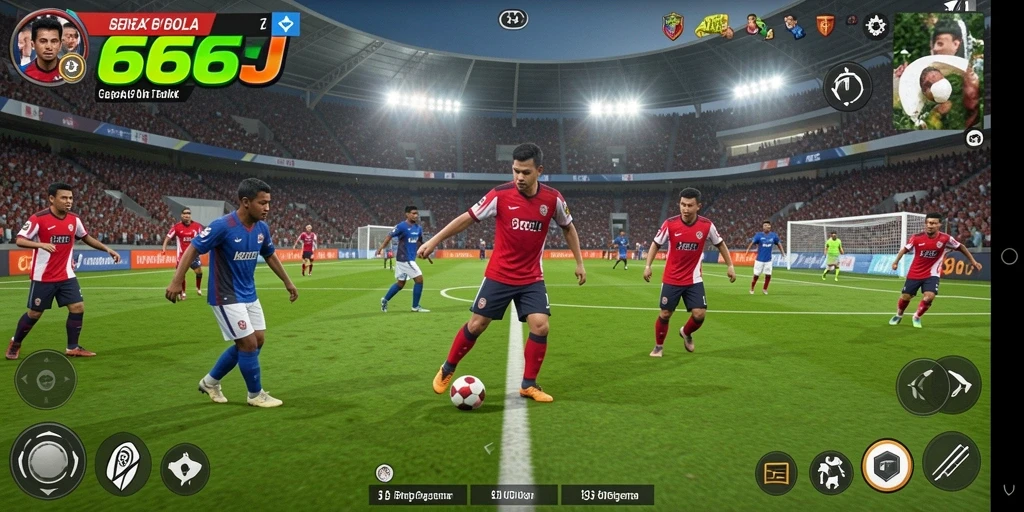 Gameplay menyerupai pertandingan sepak bola di lapangan nyata.
