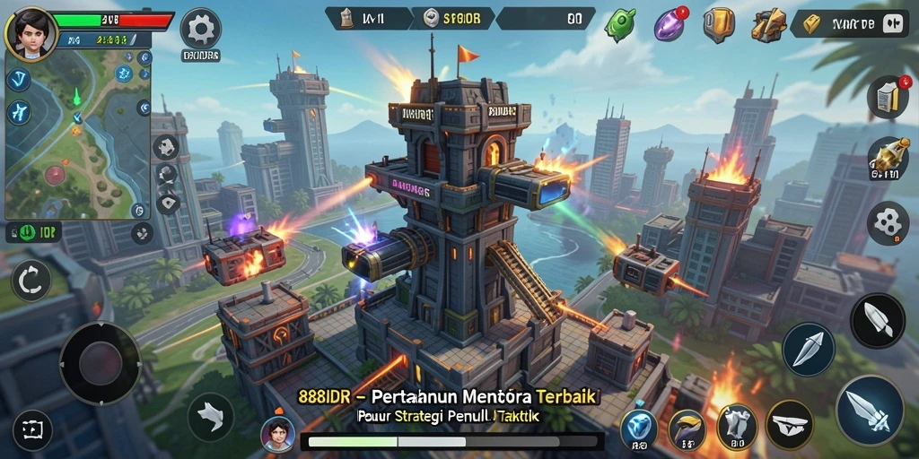Tampilan gameplay menarik dari 888IDR dalam pertahanan menara.