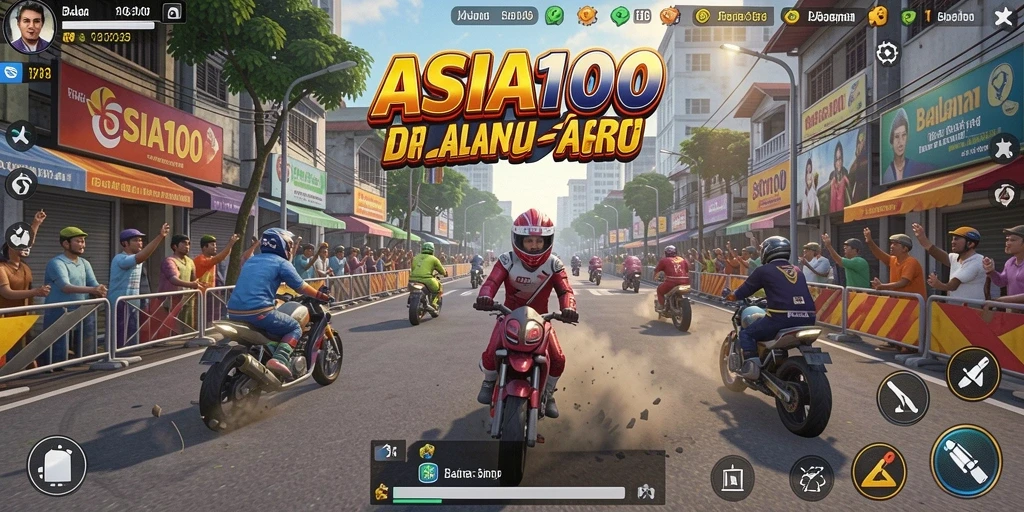 Gameplay Racing seru dan menegangkan dalam ASIA100.