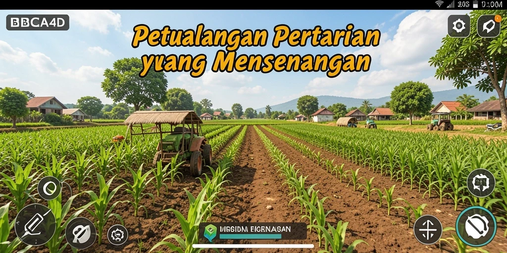 Tampilan gameplay BBCA4D yang menarik dengan suasana pertanian.