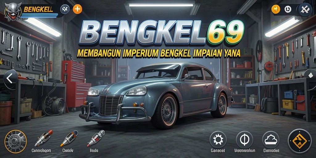 Tampilan gameplay menarik dalam BENGKEL69 yang menampilkan aktivitas bengkel.