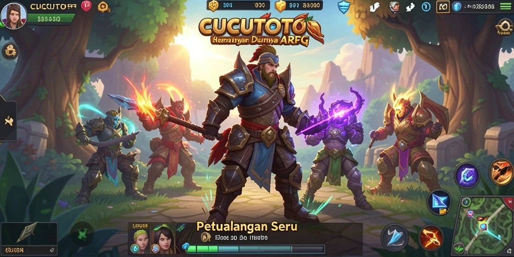 Tampilan aksi seru dalam permainan ARPG CUCUTOTO.