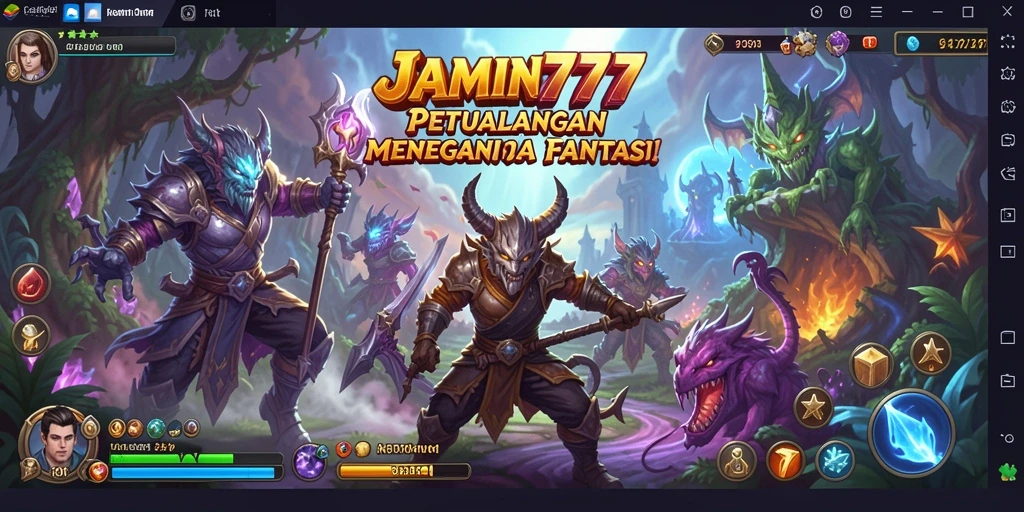 Screenshot utama dari gameplay JAMIN777 yang seru dan mendebarkan.