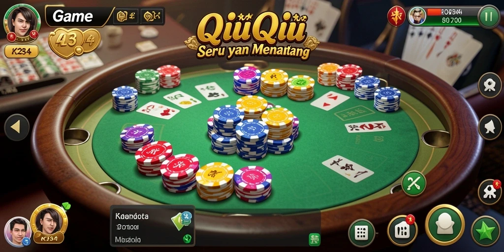 Tampilan gameplay QiuQiu yang seru dan kompetitif.