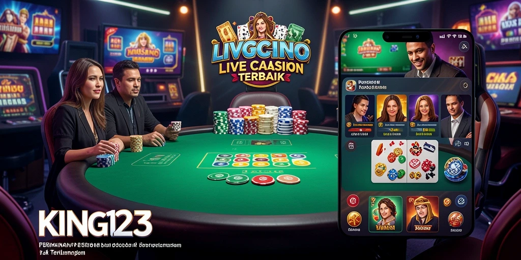 Tampilan gameplay Live Casino yang mendebarkan dan interaktif di KING123.