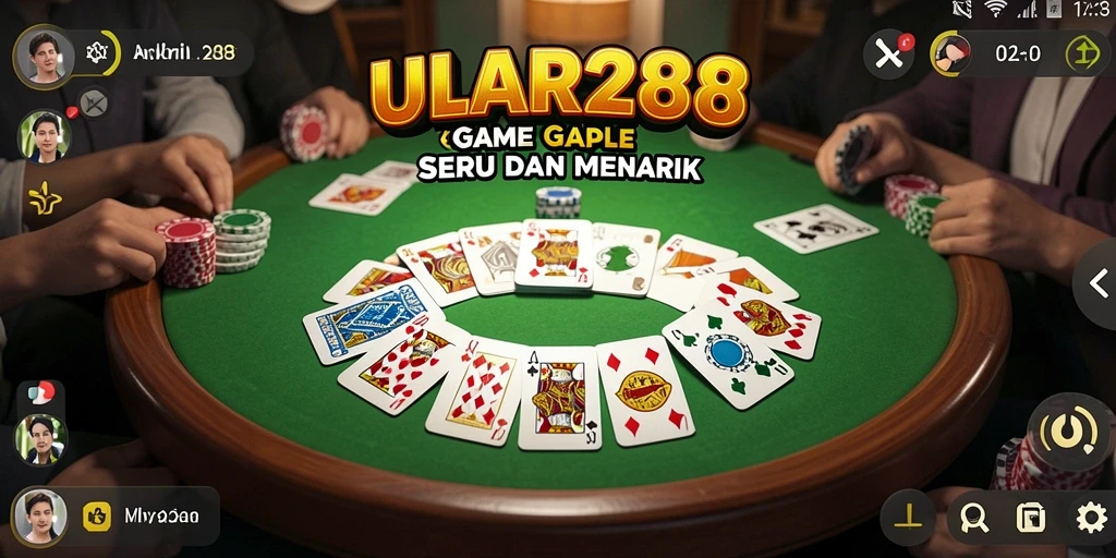 Screenshot gameplay ULAR288 menampilkan suasana seru Gaple.